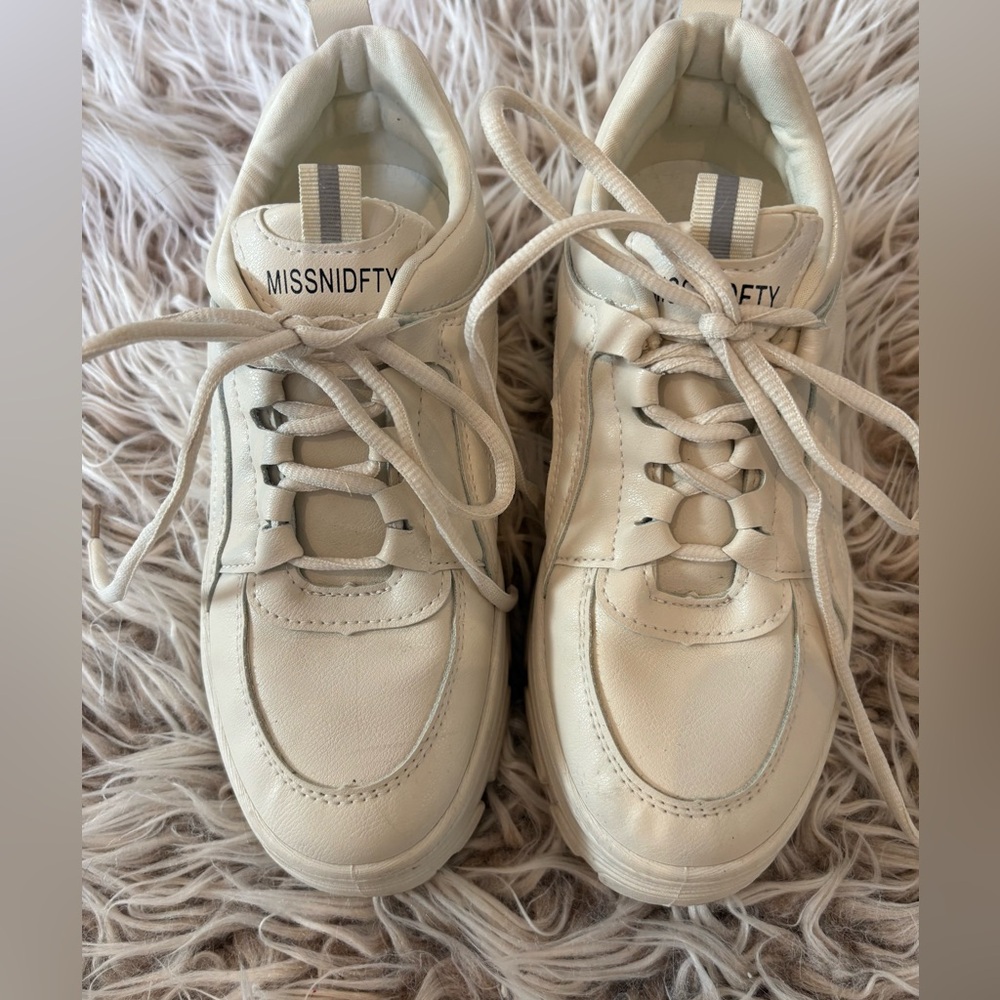 Cute off white platform sneakers